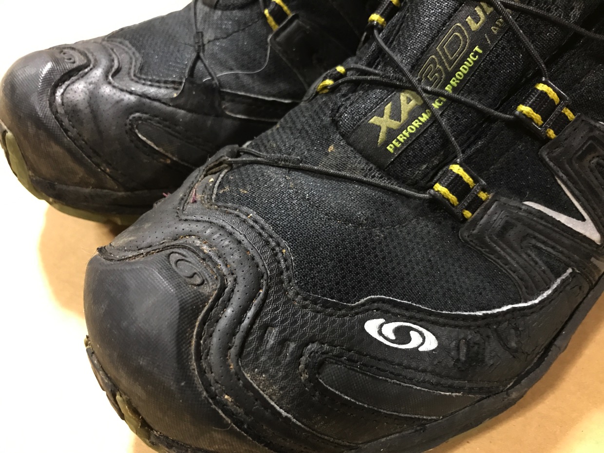 サロモンの靴の傷み具合